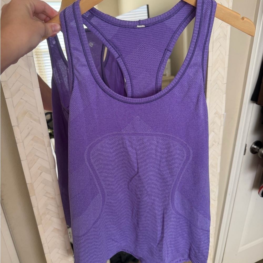 Lululemon swiftly athletica Lavender Scoop Neck Racerback Tank - Picture 4 of 6